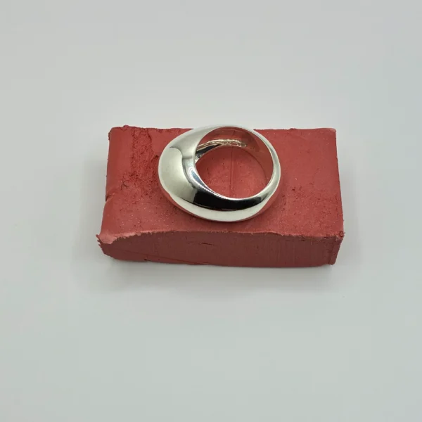 Silver Pebble ring, front view