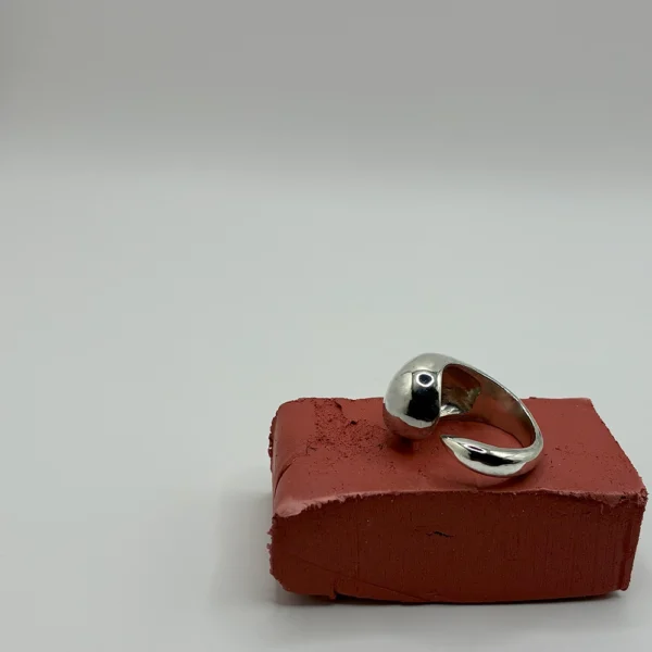 Uprooted silver ring, front view